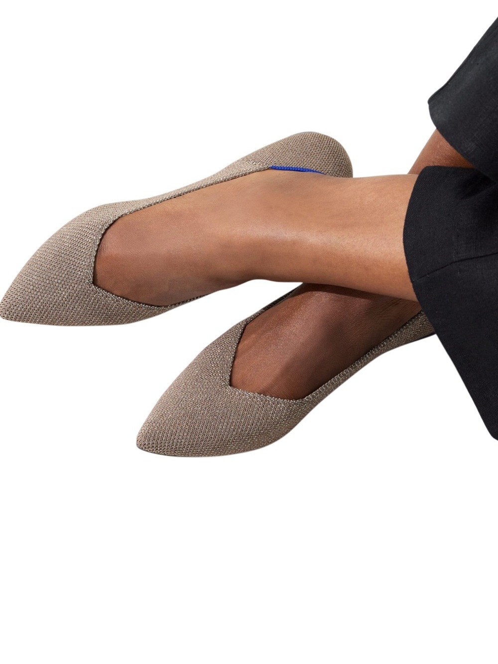 Rothy’s The Point II Flats in Light Pewter — Size 7.5, Like New